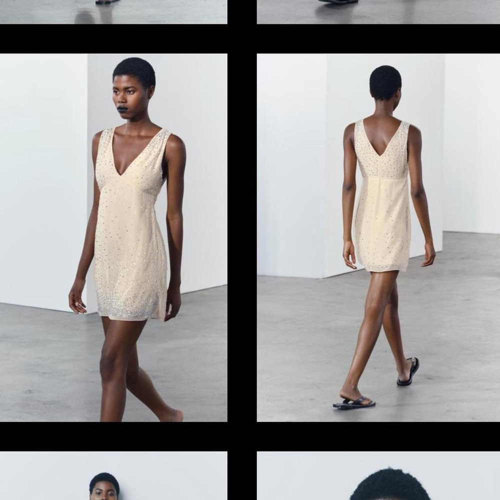 ZARA SPARKLY MINI DRESS ZW COLLECTION - SIZE M - BRAND NEW WITH TAG - Picture 6 of 8